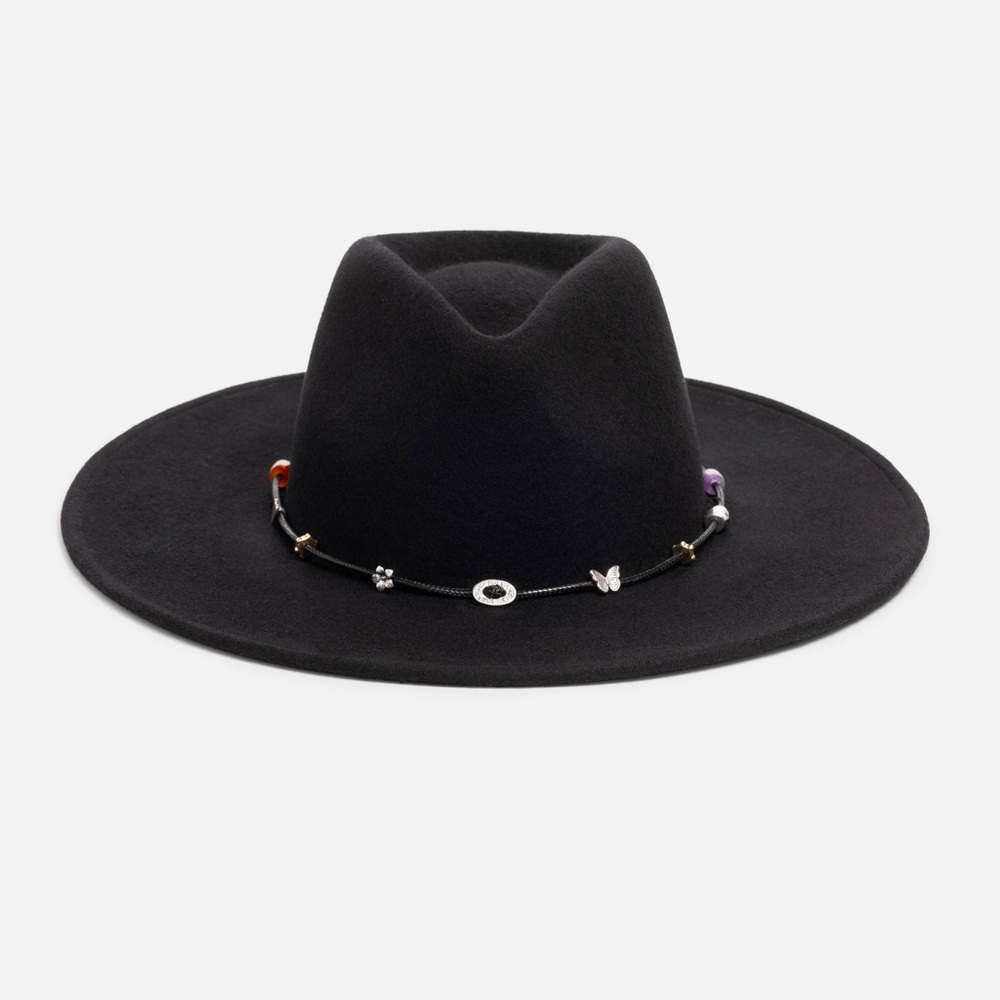 NWT Johnny Was Black Hat with Beaded Band - Picture 5 of 6